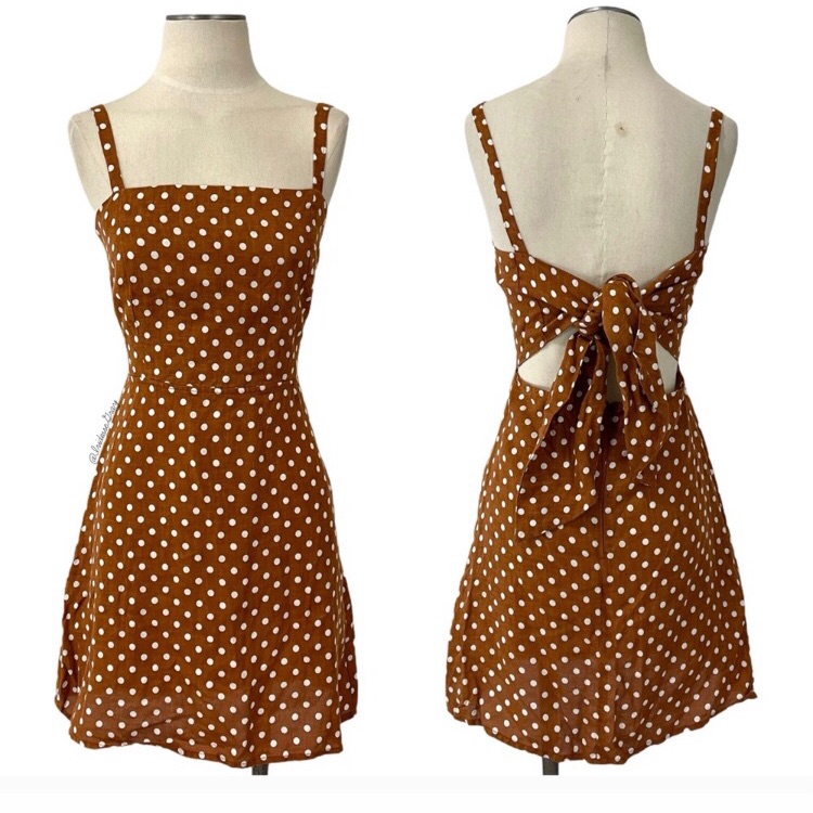 Faithfull The Brand Cinnamon Dot Tie Mini Dress